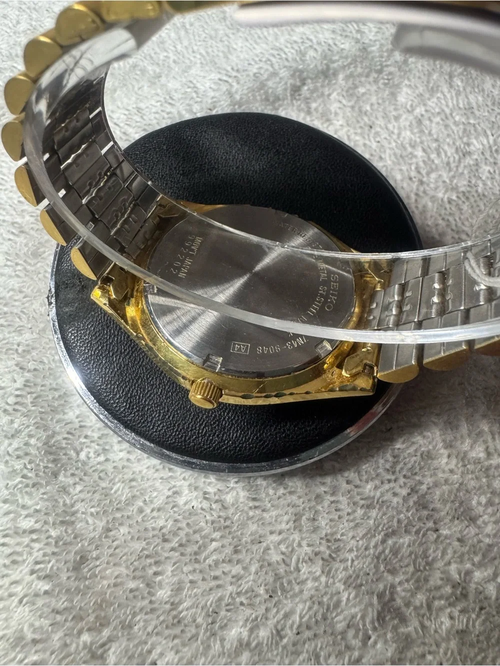Seiko Gold-Tone Bracelet Watch with Black Dial